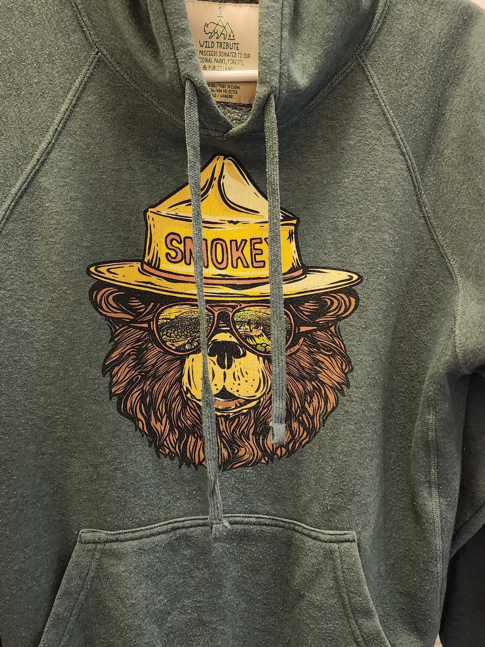 Wild Tribute Smokey Bear Graphic Hoodie - Green